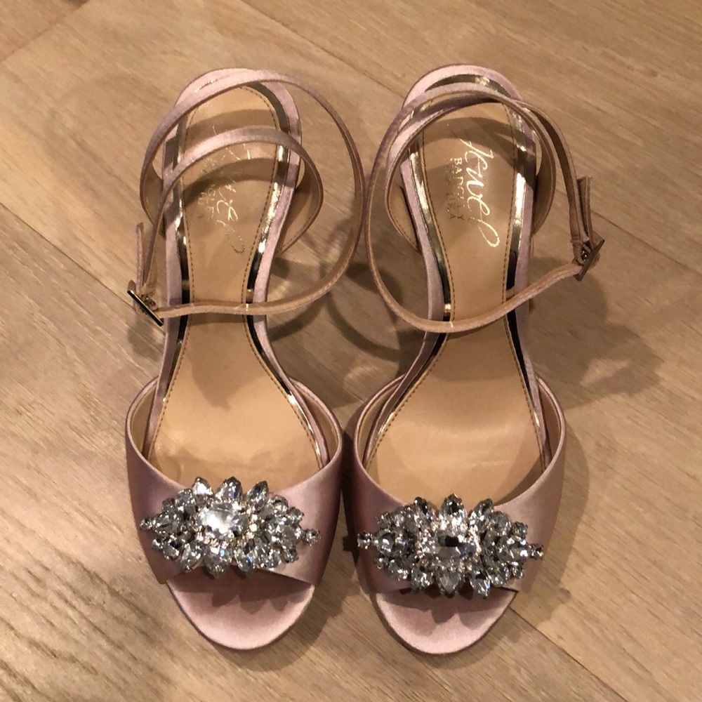 Badgley Mischka Pink Heels with Silver Embellishments